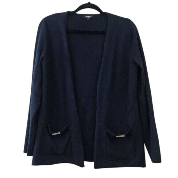 Premise Studio Size L Open Front Knit Cardigan Sweater Lagenlook Pockets Career - Picture 1 of 6